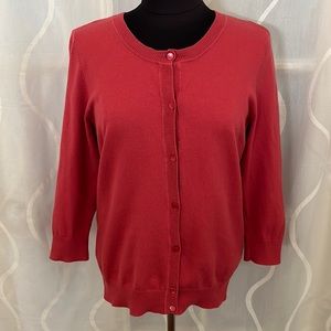 Talbots Button Down, 3/4 Sleeve, Cardigan Sweater, Size Medium